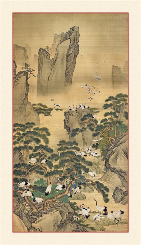 百鶴圖|明呂紀百鶴圖 軸 呂紀 , 173.6x92.2